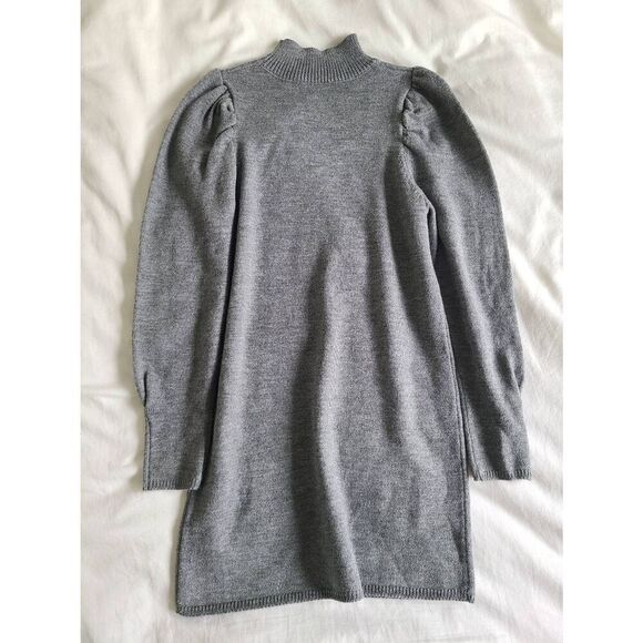 Wayf Sweater Dress Womens XS Gray Knit Long Sleeve Turtleneck Acrylic Pullover - Picture 5 of 6